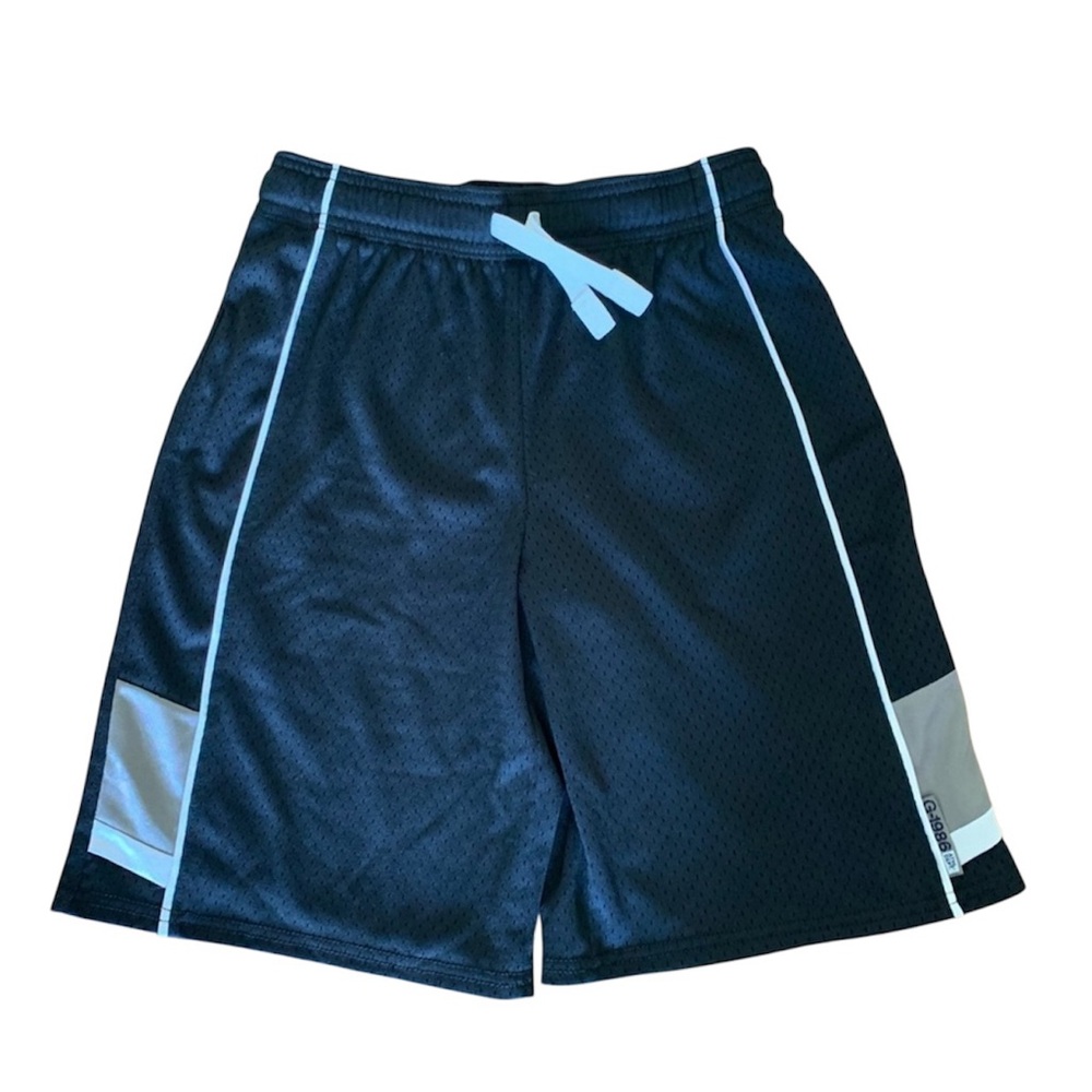 GAP KIDS Athletic Shorts, Black with White and Gray Gym Shorts Boys Size XL (12)